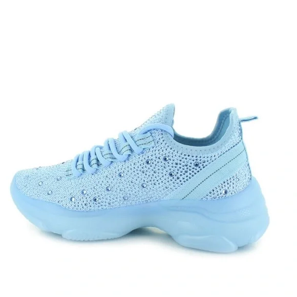 Light Blue Blinged Out Sneaker - Picture 4 of 5